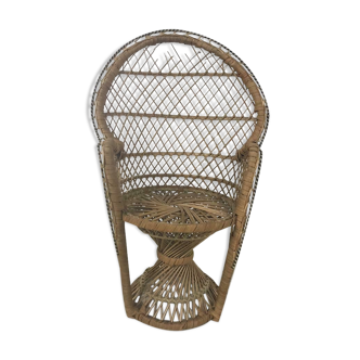 Vintage mini wicker emmanuelle chair