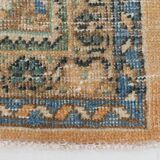 Tapis Persan Ancien Grand Format – Laine Nouée Main, Tons Beige & Bleu