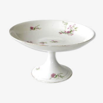 Old fruit cup decorated with pink flowers - limoges bourganeuf