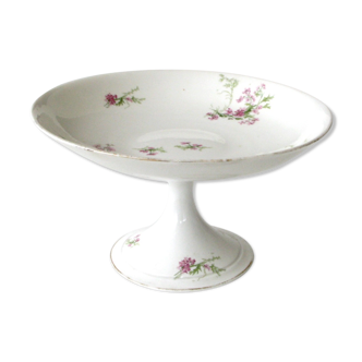Old fruit cup decorated with pink flowers - limoges bourganeuf