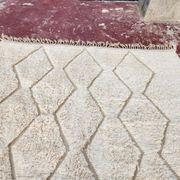 Beni Ouarain rug 300x200 cm – Natural cream wool – Diamond pattern in tone