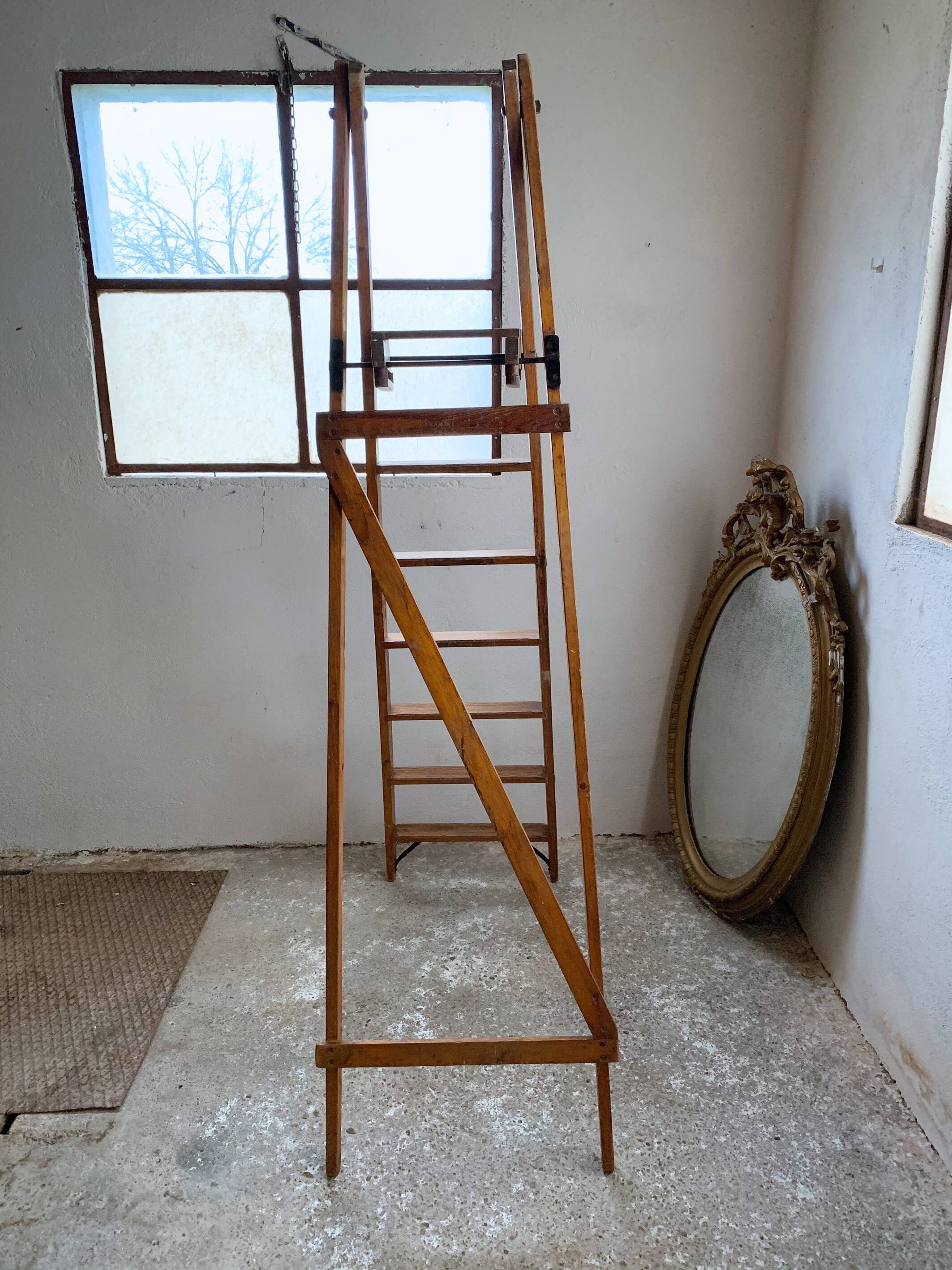 Former Slingsby wood workshop stepladder - 7 steps - english