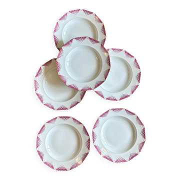 Set of 6 vintage porcelain deep plates