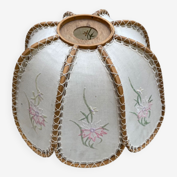 Vintage rattan suspension and embroidery