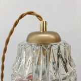 Vintage molded glass pendant lamp
