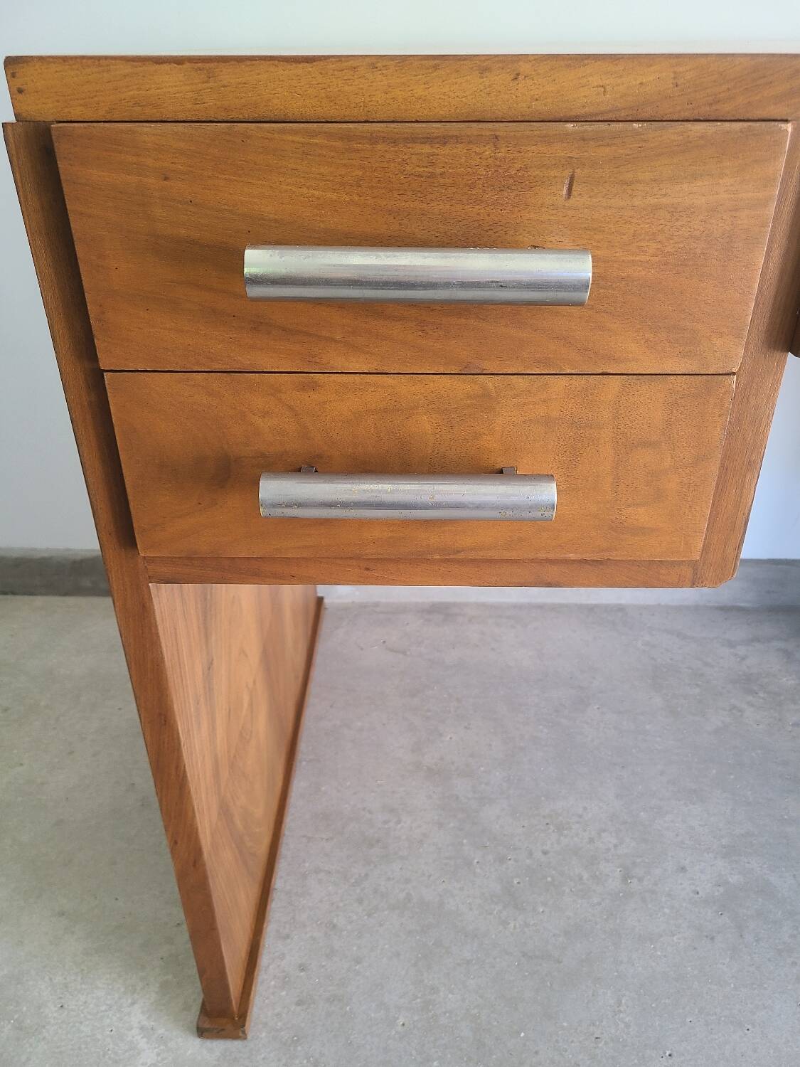 Ancien bureau Art Déco Noyer vintage