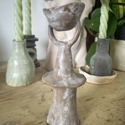Ceramic candlestick in an organic shape