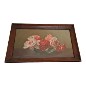 Tableau pastel coupe de pivoines