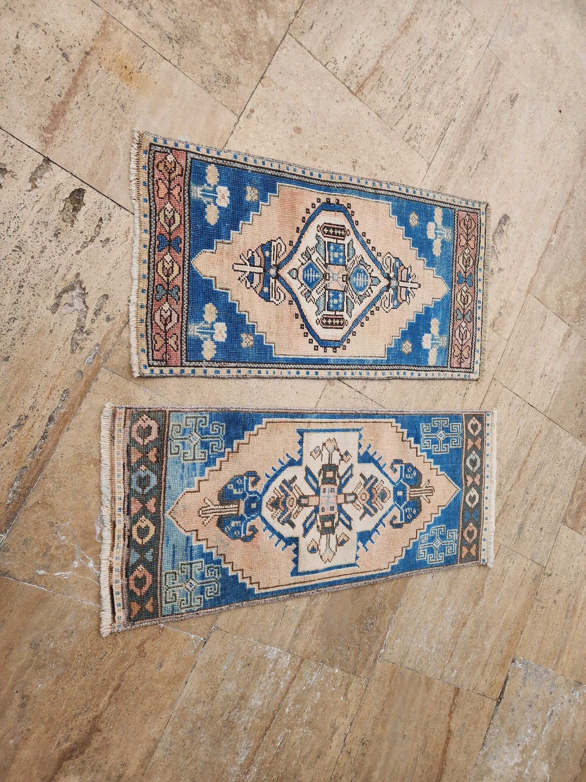 Lot de 2 tapis turcs vintage faits main