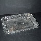 Antique rectangular molded crystal tray, 1920