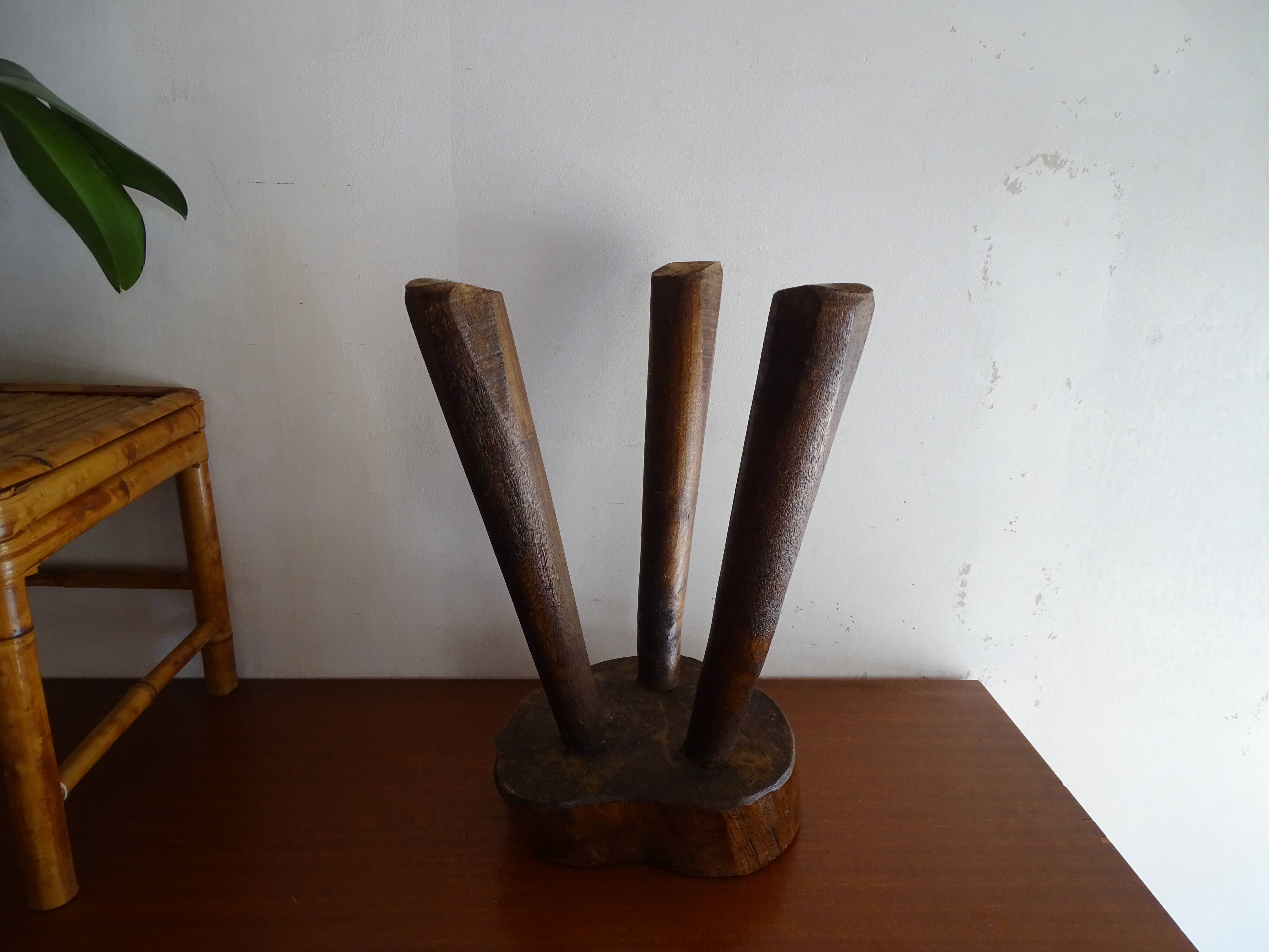 Stool foot tripod wood