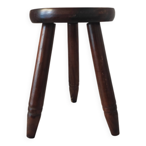 Tabouret tripode vintage - bois massif