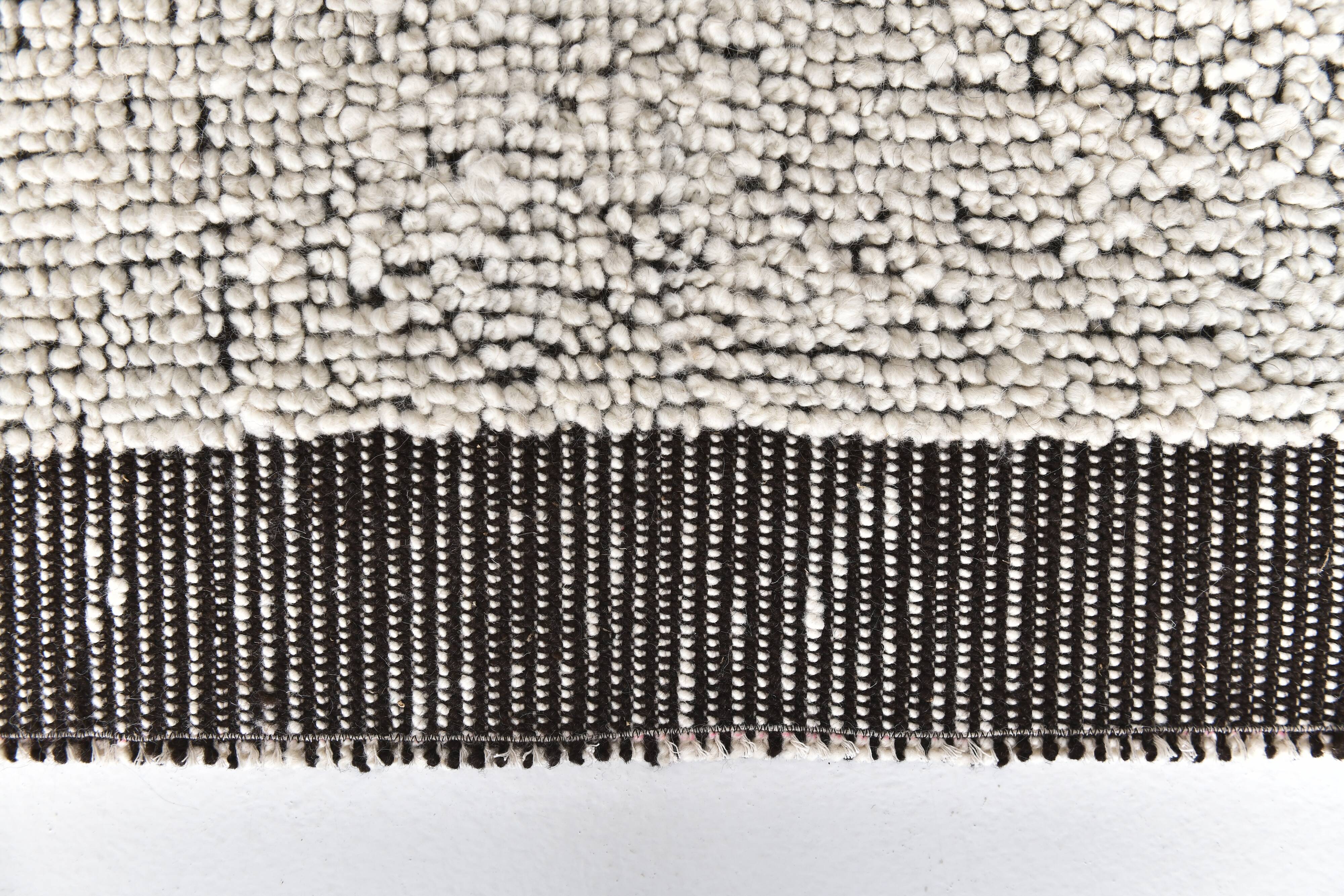 2x8 White Brown Striped Turkish Vintage Runner Rug 68x255Cm SK 242879