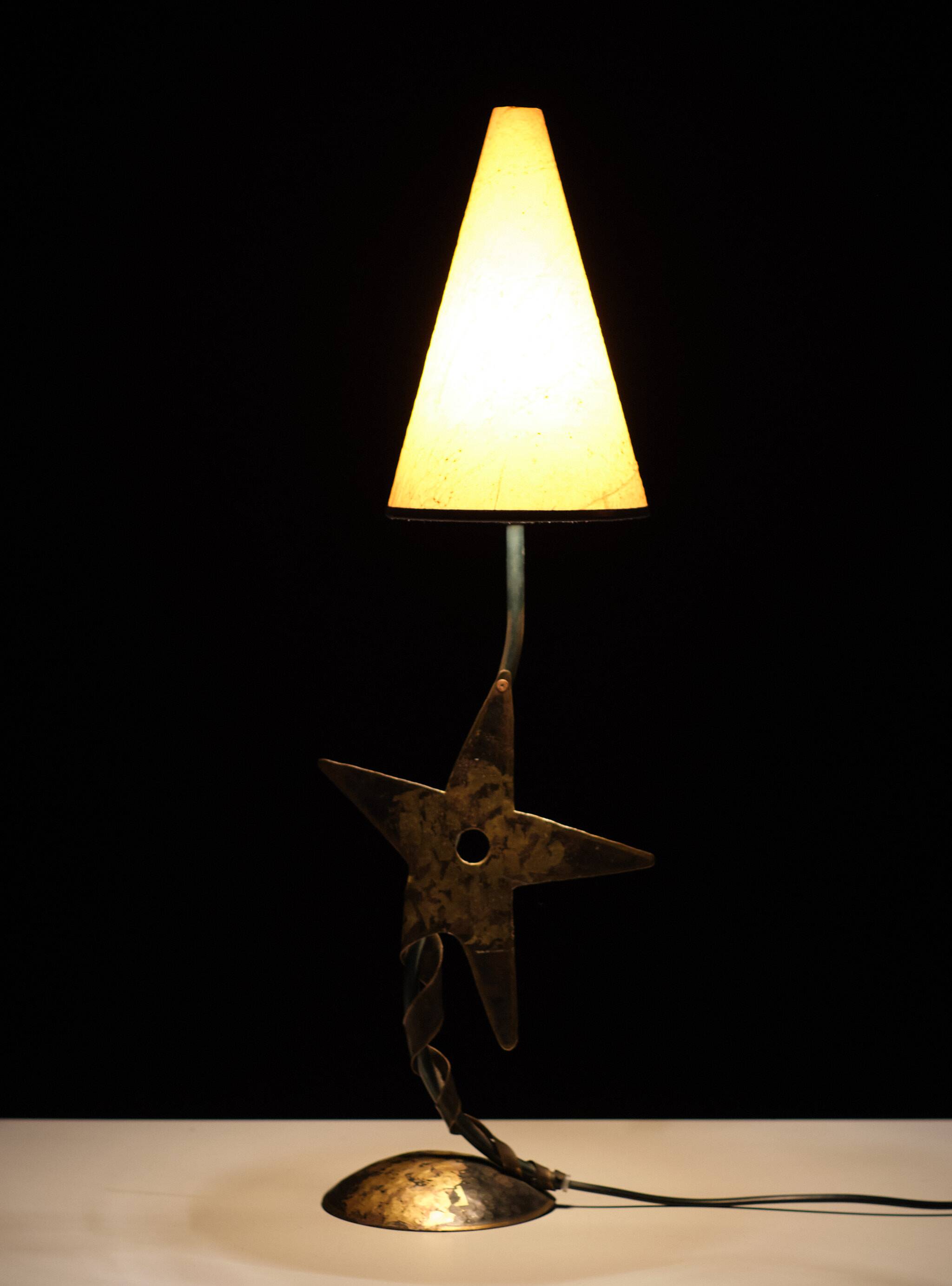 Robert Kostka handmade Star Table lamp 1980s France