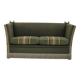 1970s, Danish 2-seater drop arm "Spanish" sofa, furniture wool.