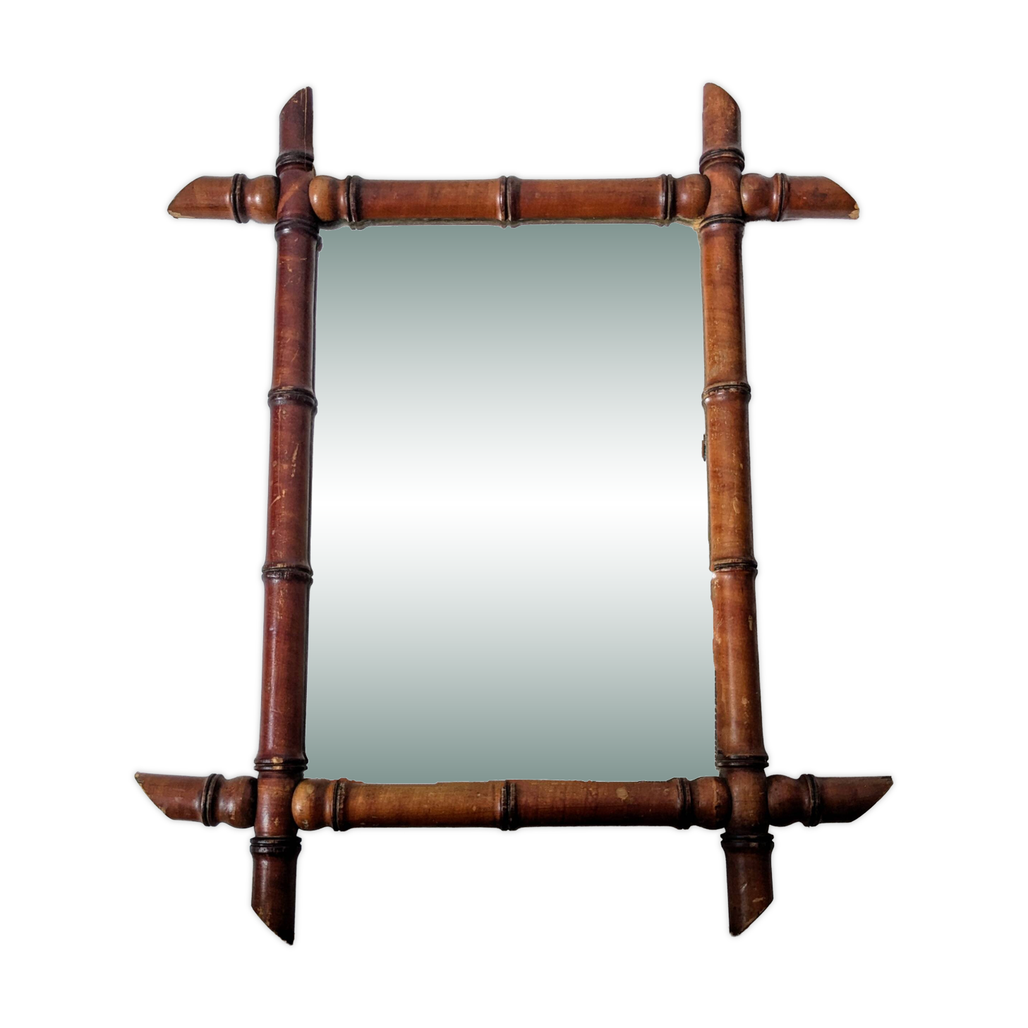 Vintage bamboo mirror 60 x 50 cm