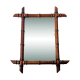 Vintage bamboo mirror 60 x 50 cm