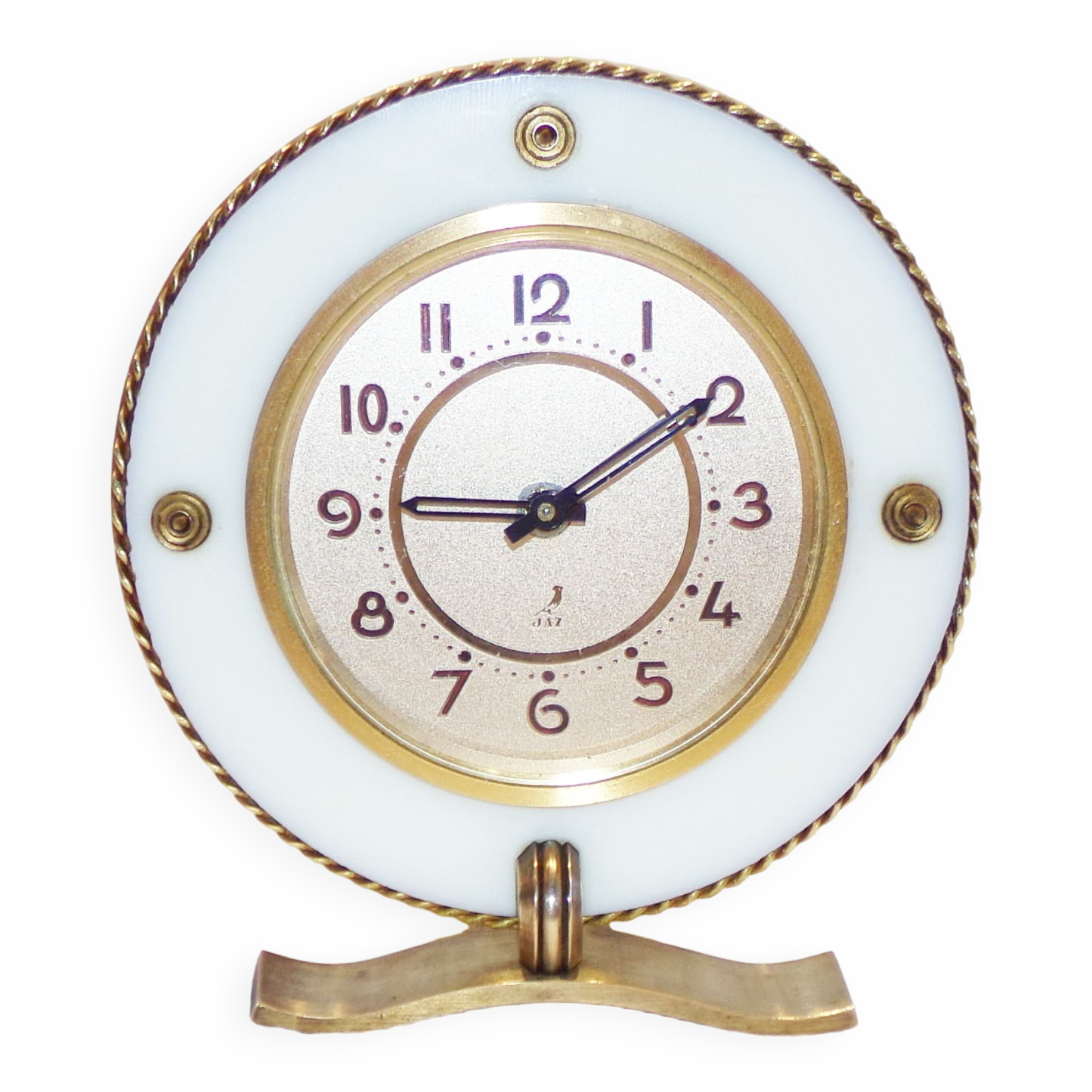 FRANCE 1950 - Charming little Vintage JAZ Alarm Clock - Torsic Cristaglas