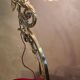gilded bronze lamp 58x25x6kg glass shell lampshade 1960 original electric o