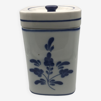 Pot vintage poterie en céramique emaillée décor floral viana do castelo
