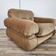 Fauteuil en tissu et acier tubulaire, années 1970