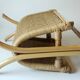 Magazine rack made of bamboo, rattan and wood, vintage from the 70s