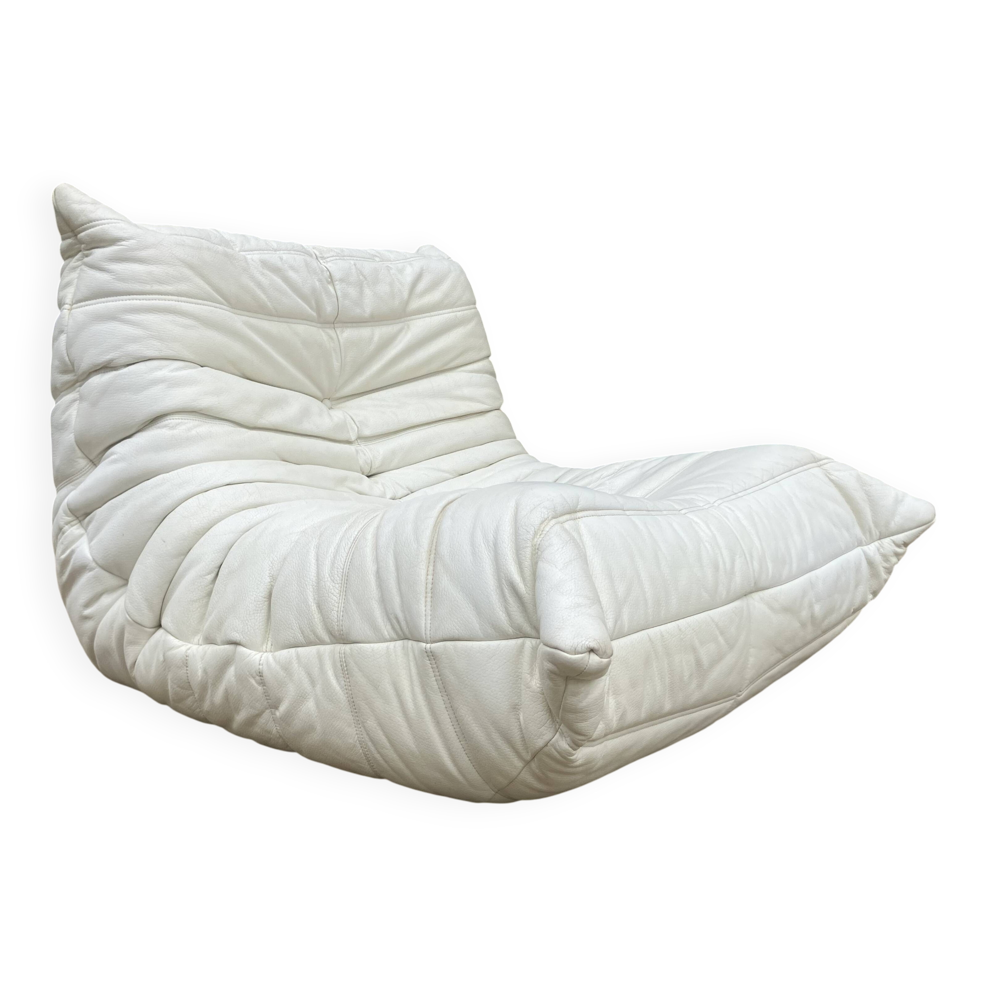 100% authentic Ligne Roset Togo 1-seater light beige leather '87