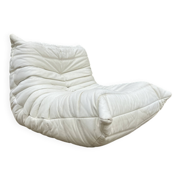 100% authentieke Ligne Roset Togo 1zit licht beige leder ‘87