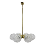 1960's brass & glass chandelier by kamenicky senov, 2 pieces available