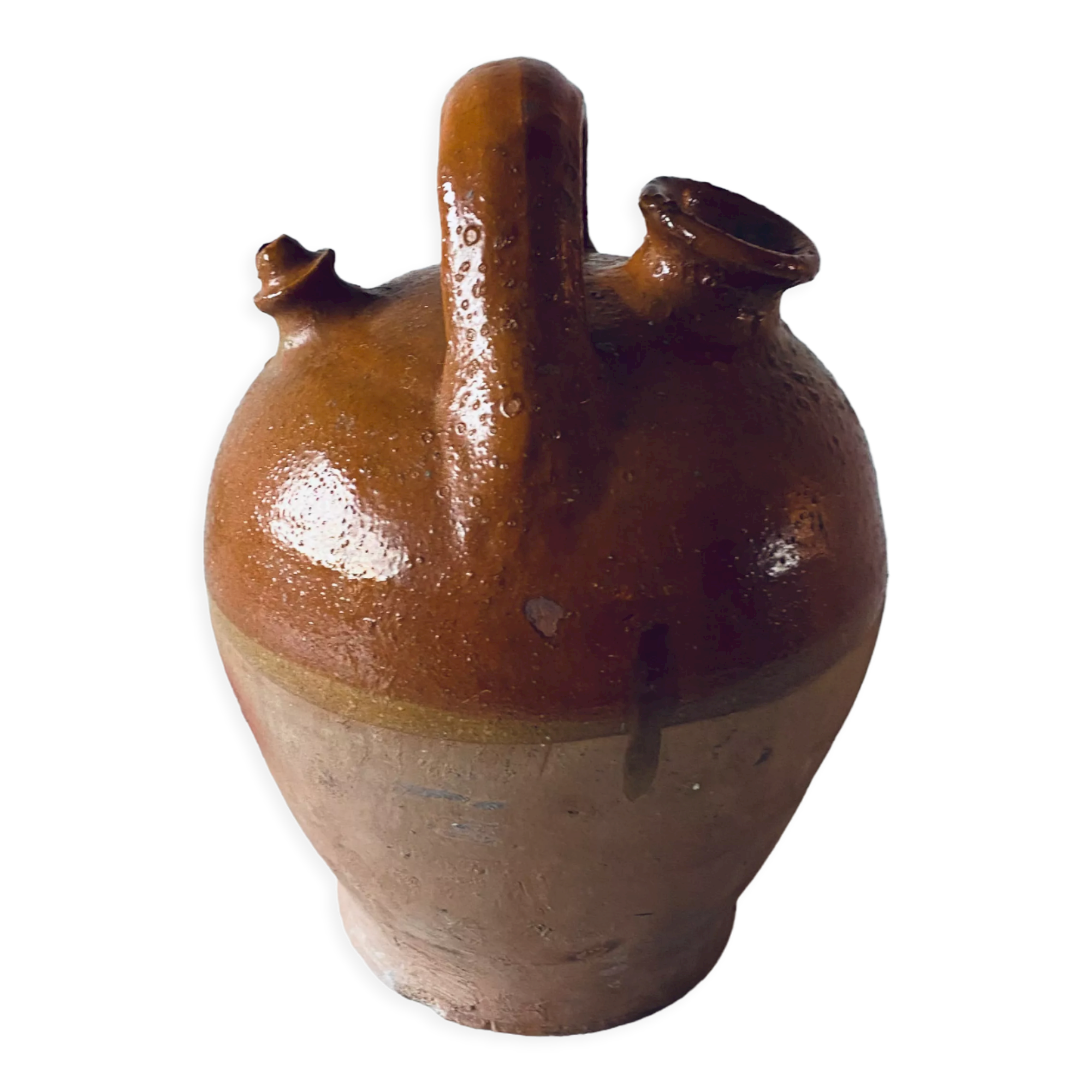 Old bohemian pottery, terracotta jug