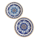 Pair of Vintage Rhodian Hand-Painted Ceramic Plates – Ibiscus Keramik – 24K