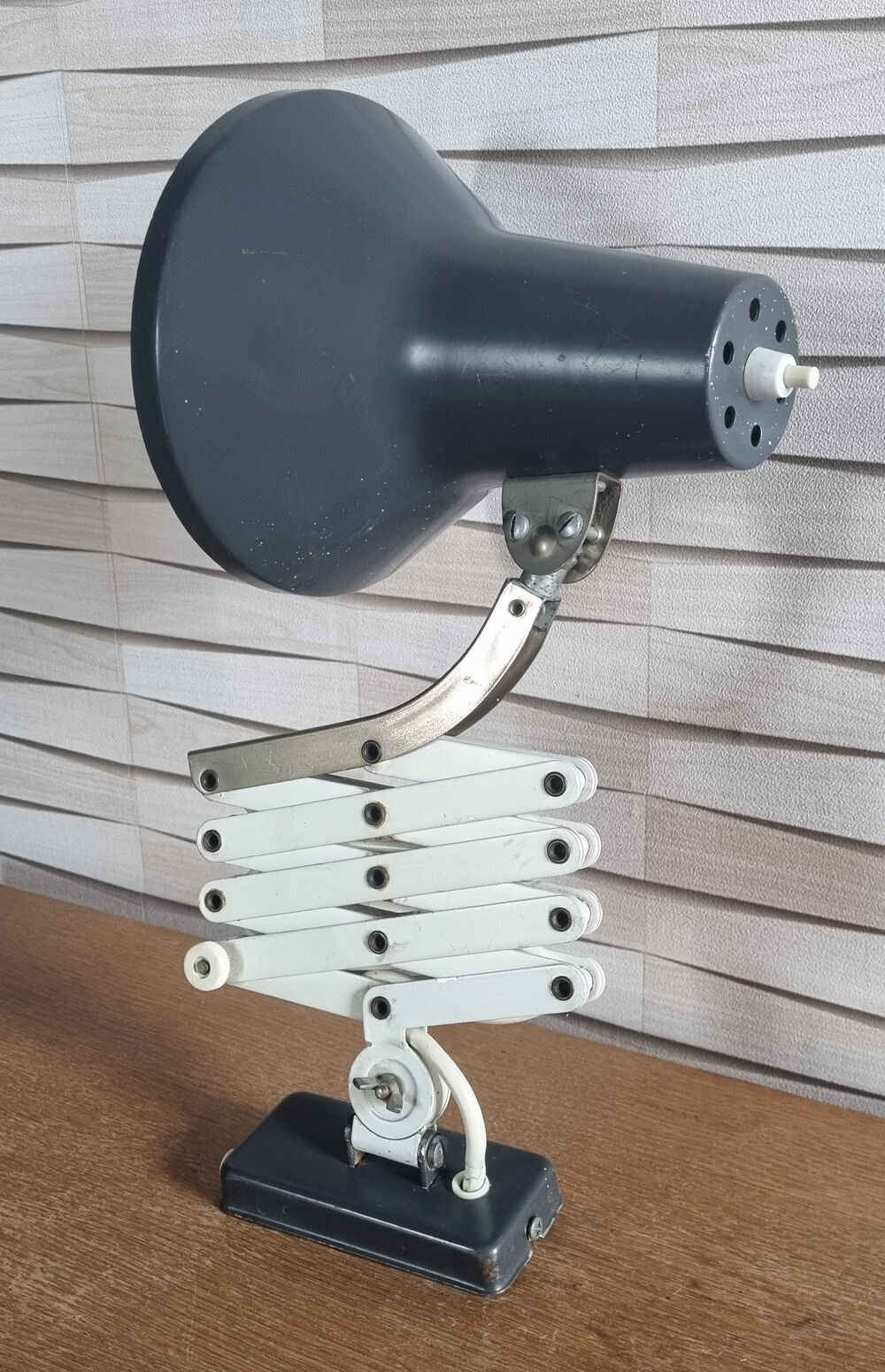 Vintage industrial accordion lamp