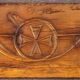 Panelling, ornamental pediment, 19th century.