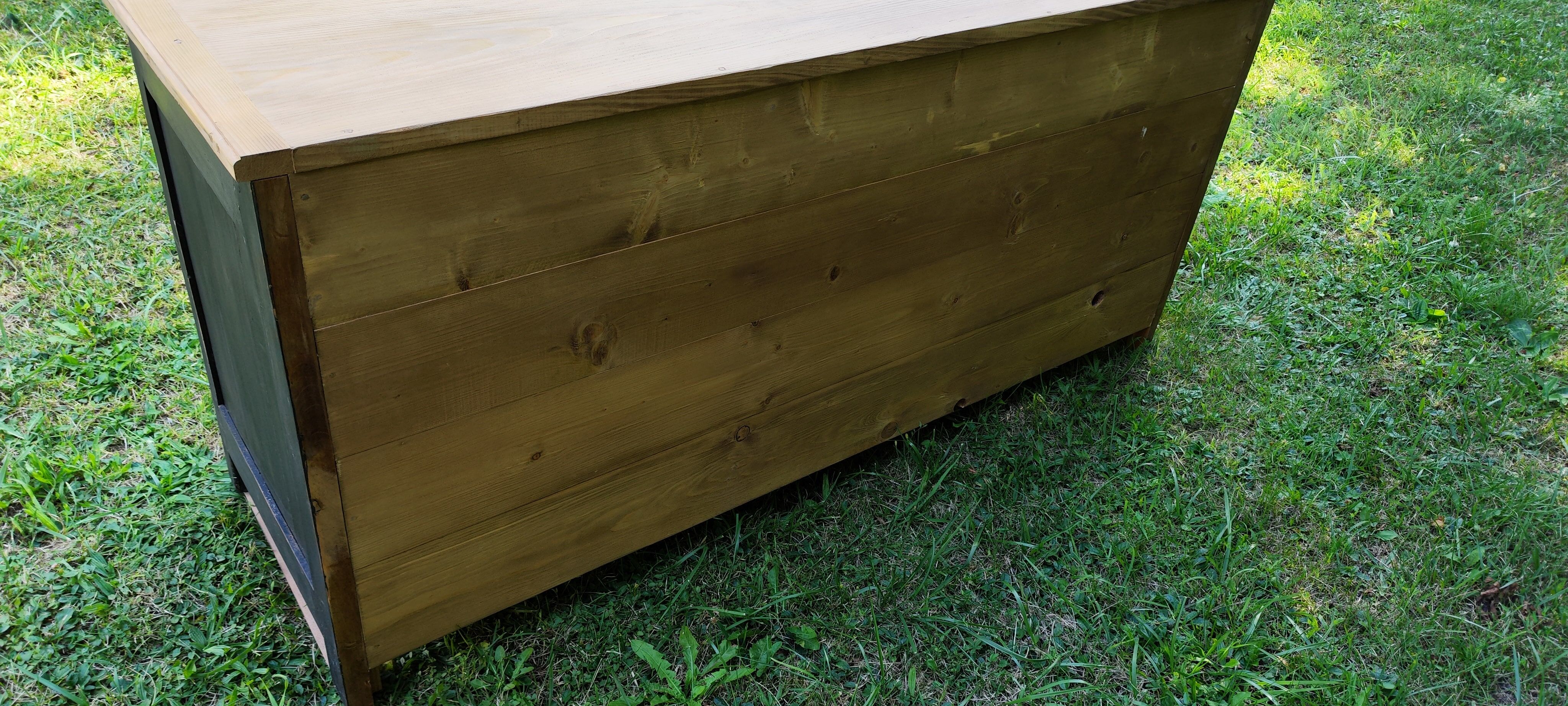 Old trading counter nine drawers black patina trade furniture