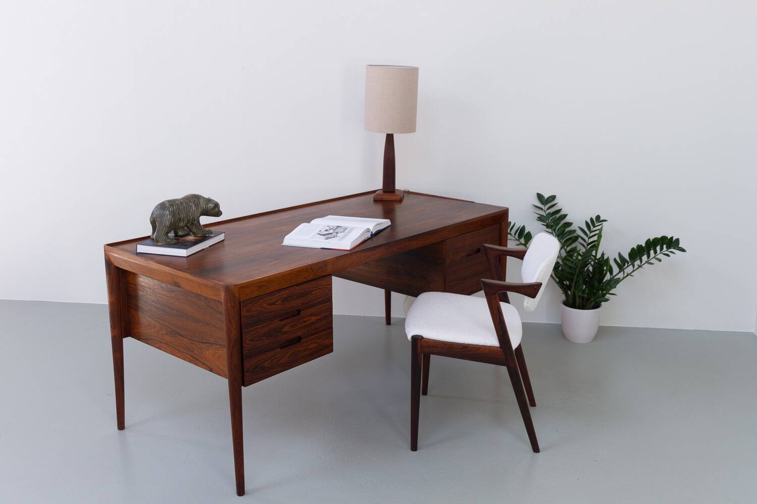 Vintage Danish Teak Table Lamp, 1960s