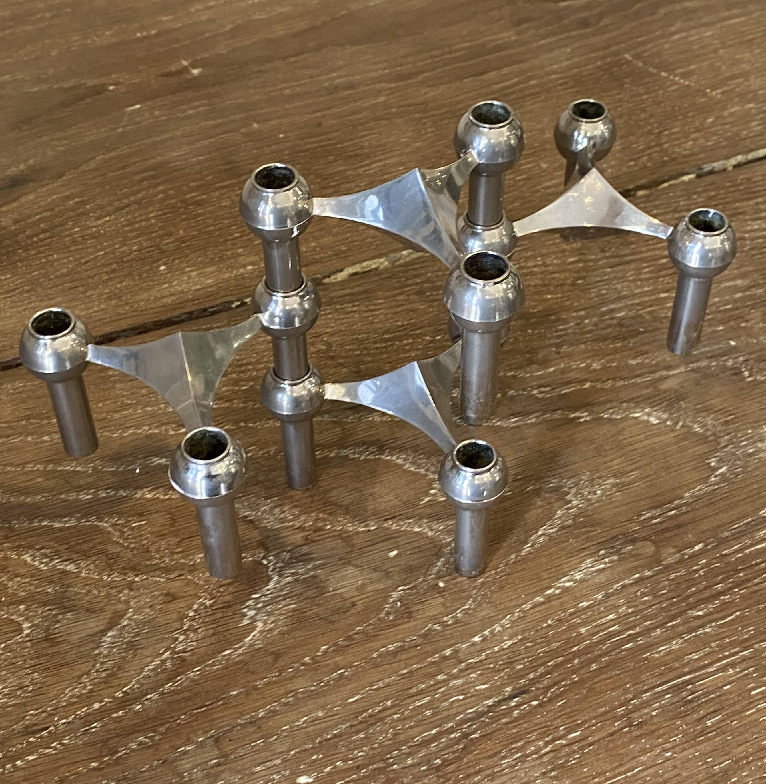 Set of 4 modular s22 candle holders nagel vintage 1970
