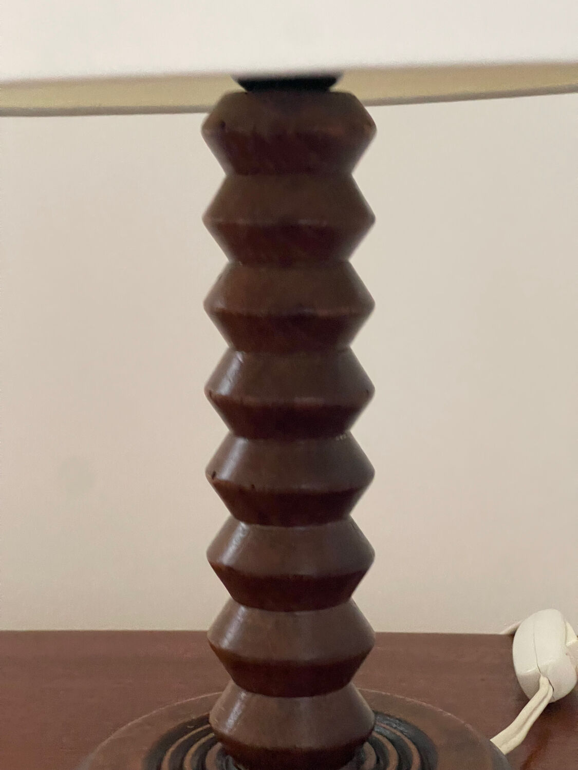 Modernist turned wooden lamp