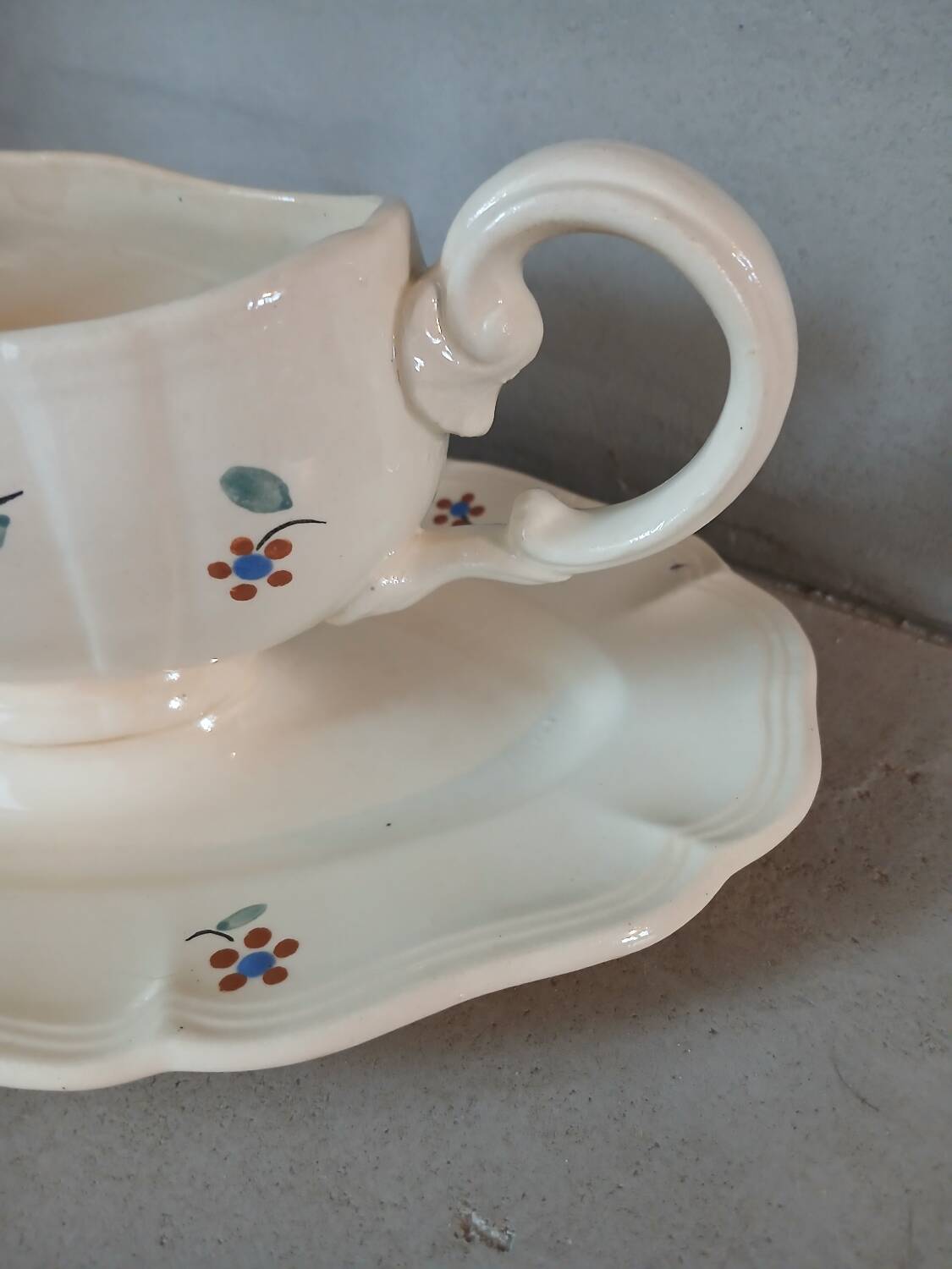 Antique sauce boat from Digoin and Sarreguemines