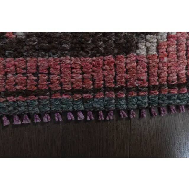 1970s Vintage Turkish Oushak Handmade Wool Cotton Pink Runner Rug 81x315