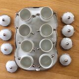 Service de 8 pots à crème et son plateau