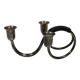 Small candle holder in tarnished silver, with place for three small candles