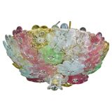 Charming Murano Barovier & Toso flowers flush light fixture, ceiling, 1960s