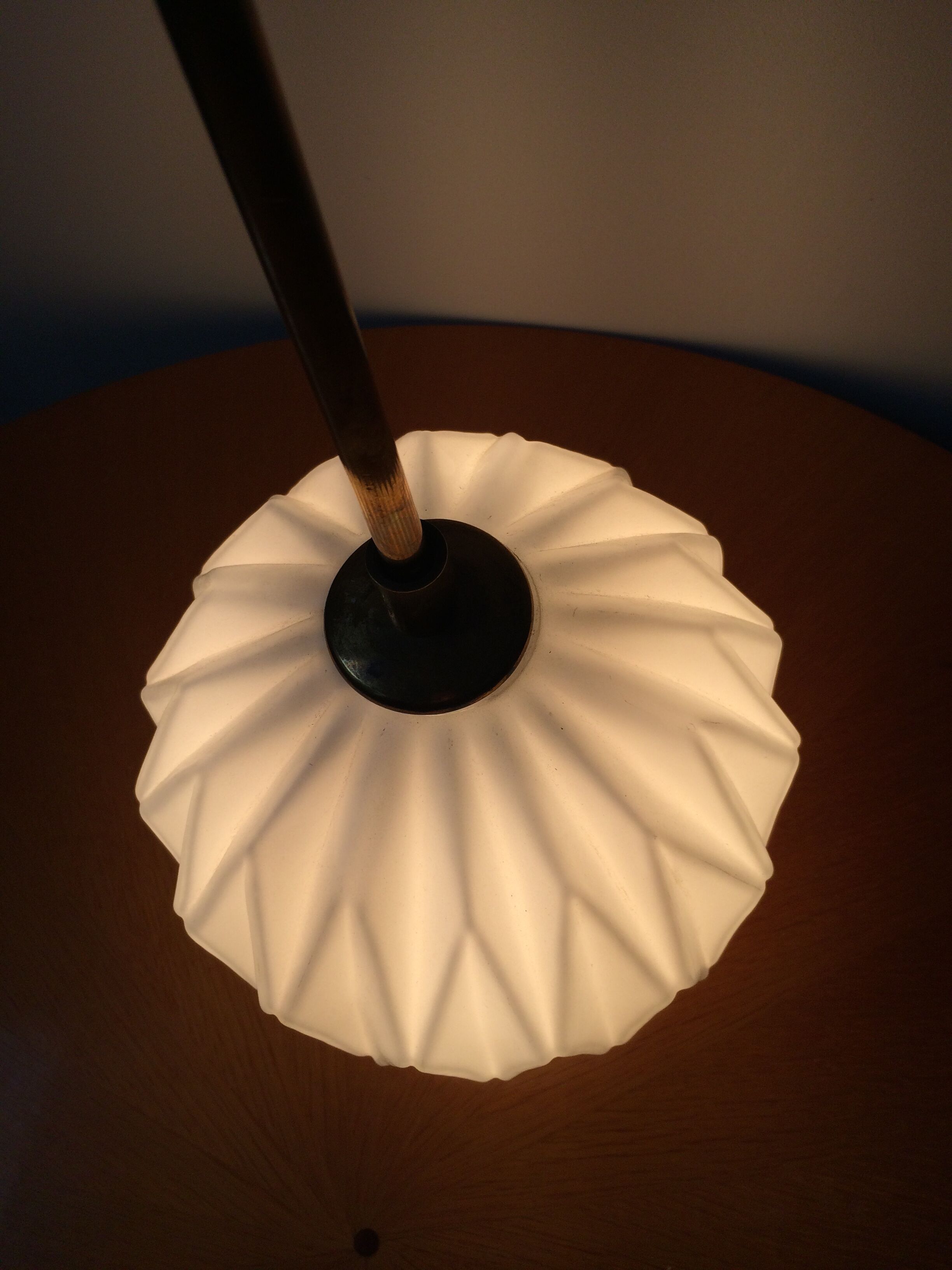 Vintage brass and opaline pendant