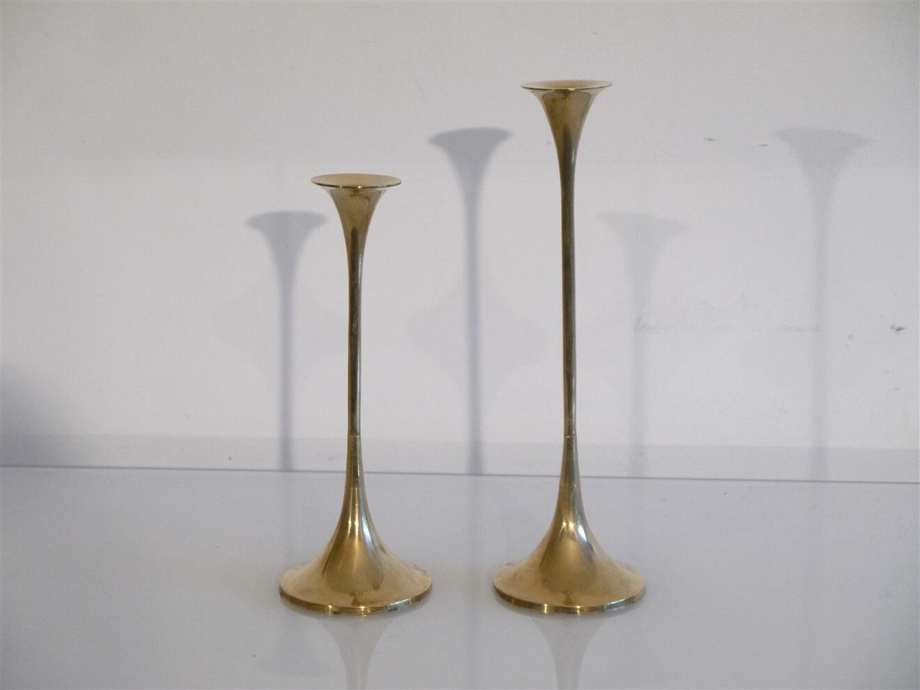 Pair of vintage brass candle holders 1970