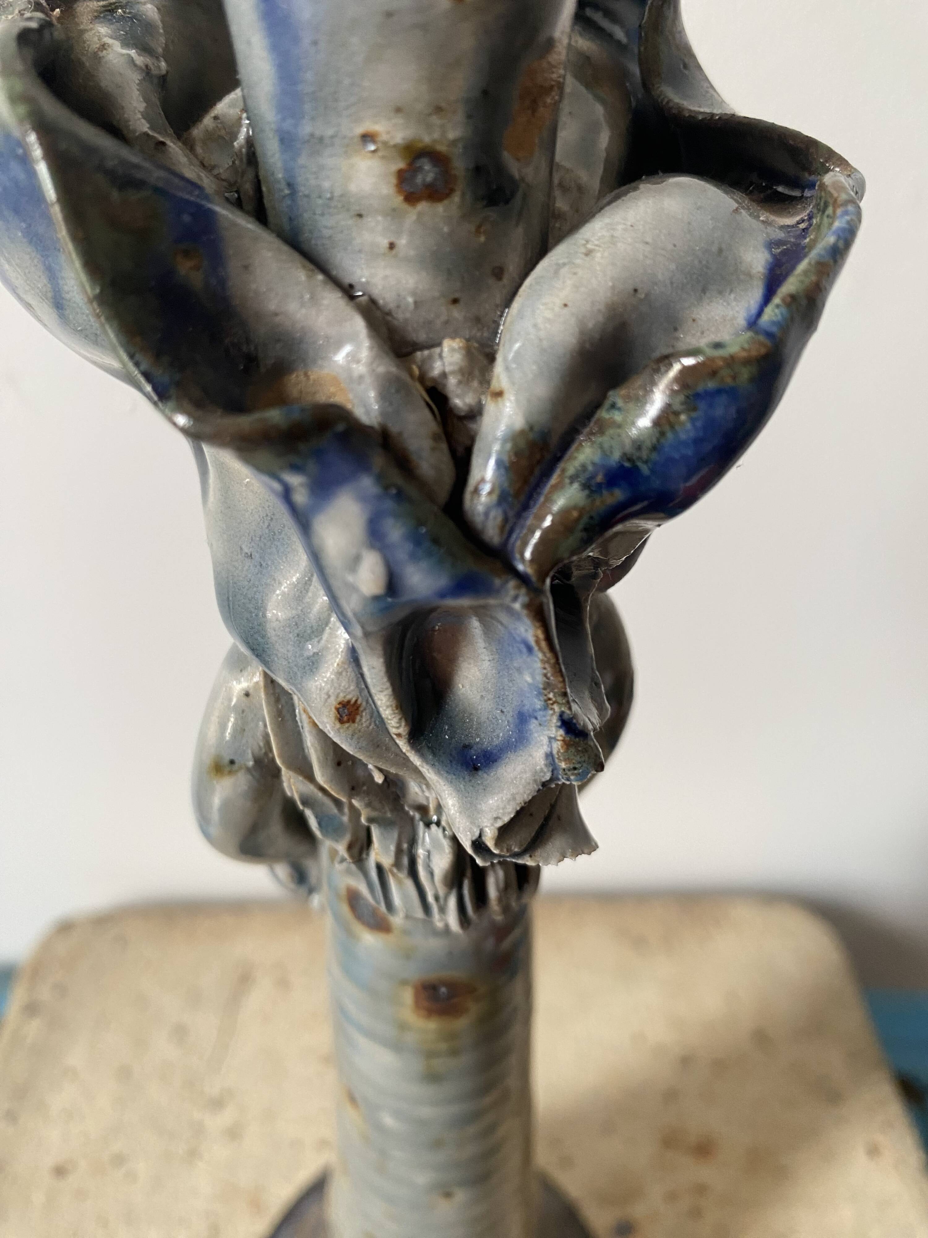 Anthropomorphic ceramic candlestick