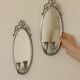 Pair of Swedish Tin Wall Sconces, Mid-Century Style with Mirror by Svenskt - Tenn