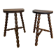 Pair of vintage wooden slag stools