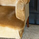 Armchair napoleon iii yellow fabric walnut tops feet late nineteenth