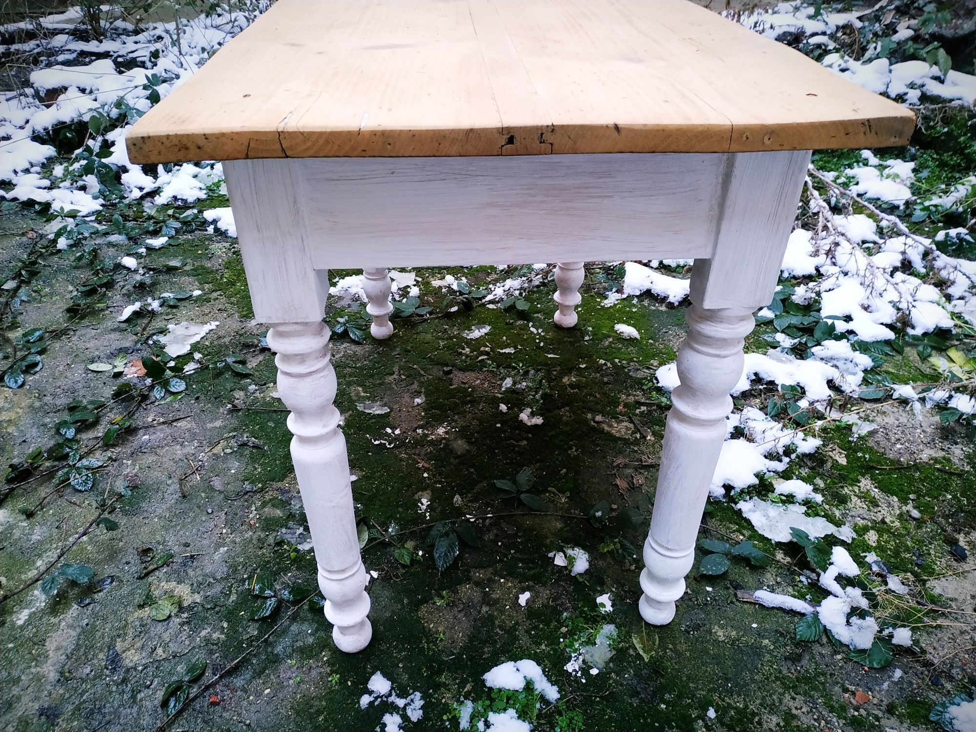 Patinated fir table