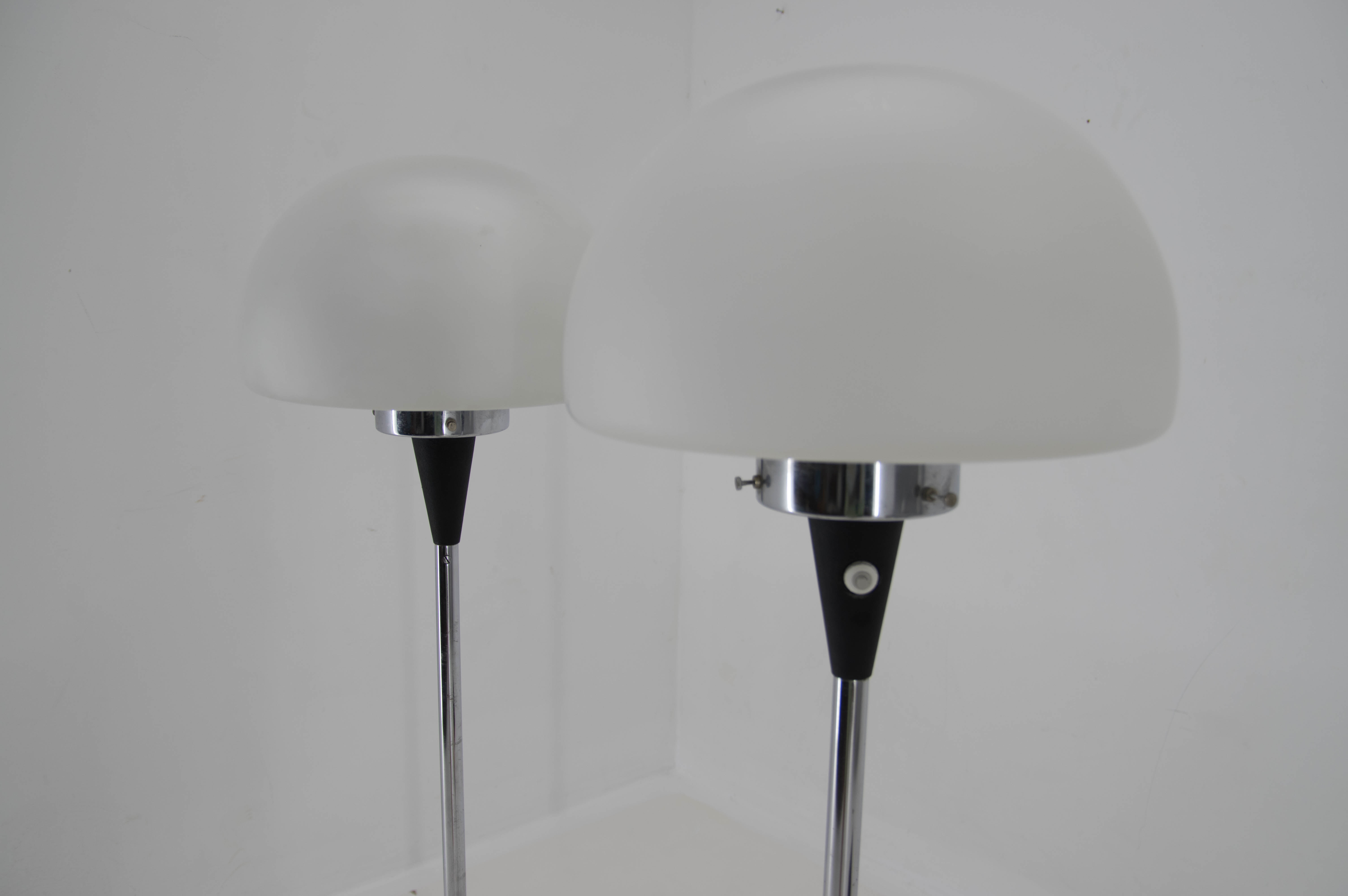 Pair of two floor lamps by Jaroslav Bejvl for Lidokov, 1960s